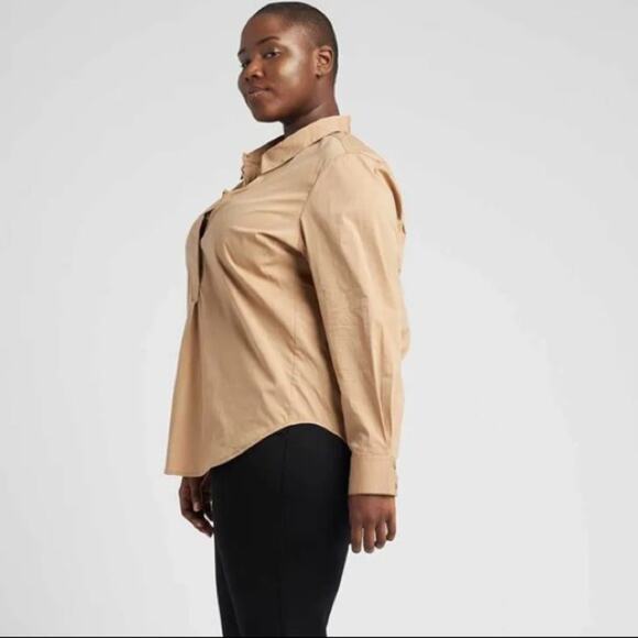 Universal standard Elbe Shirt Camel poplin - Picture 2 of 10